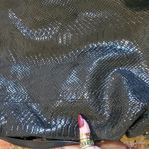 OrYANY Black Croco Embossed Parent Leather Hobo Bag - Picture 2 of 11